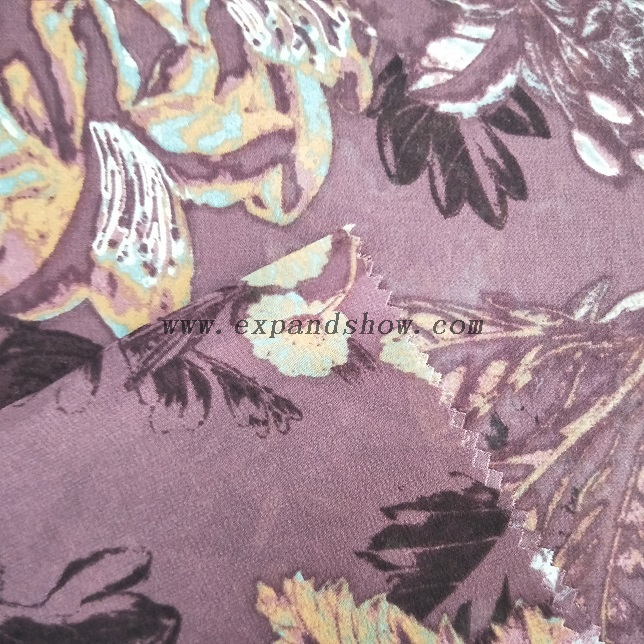 Fancy printed women dresses fabric polyester 75D chiffon fabric 