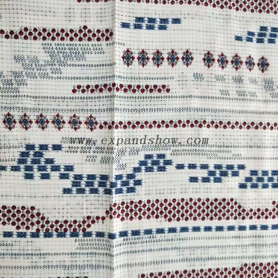 Fancy women dresses fabric alkali melt check printed fabric 
