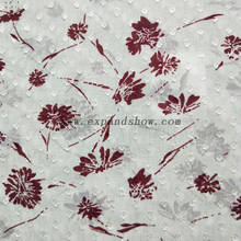 Fancy women dresses fabric polyester chiffon jacquard printed 