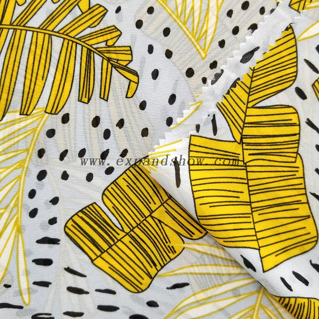 Fancy printed women dresses fabric polyester 75D chiffon fabric 