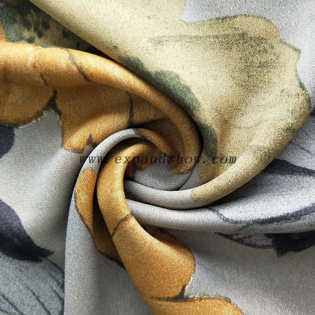 Fancy women dresses fabric polyester tissue crepe printed fabric 
