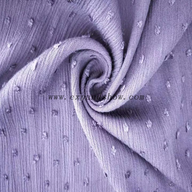 Fancy women dresses fabric rayon crinkle jacquard fabric dyed 