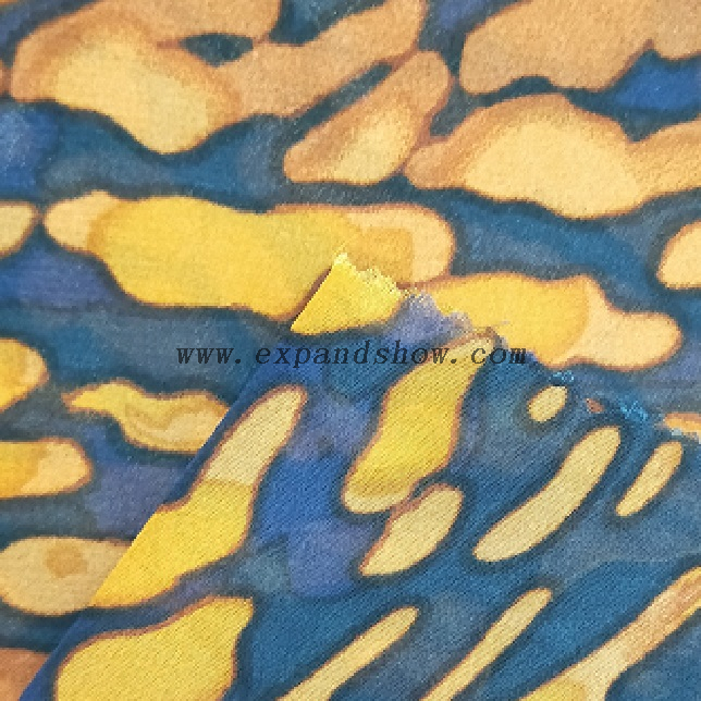 Fancy printed women dresses fabric polyester 75D chiffon fabric 