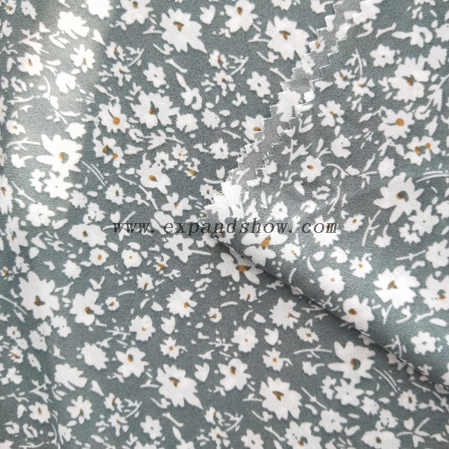 Fancy women dresses fabric polyester high quality soft moss crepe dobby georgette printed