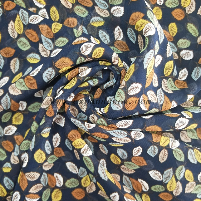 Fancy printed women dresses fabric polyester 75D chiffon fabric 