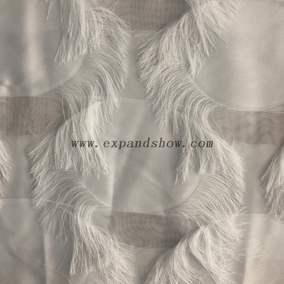 Fancy women dresses fabric polyester chiffon manual jacquard fabric 