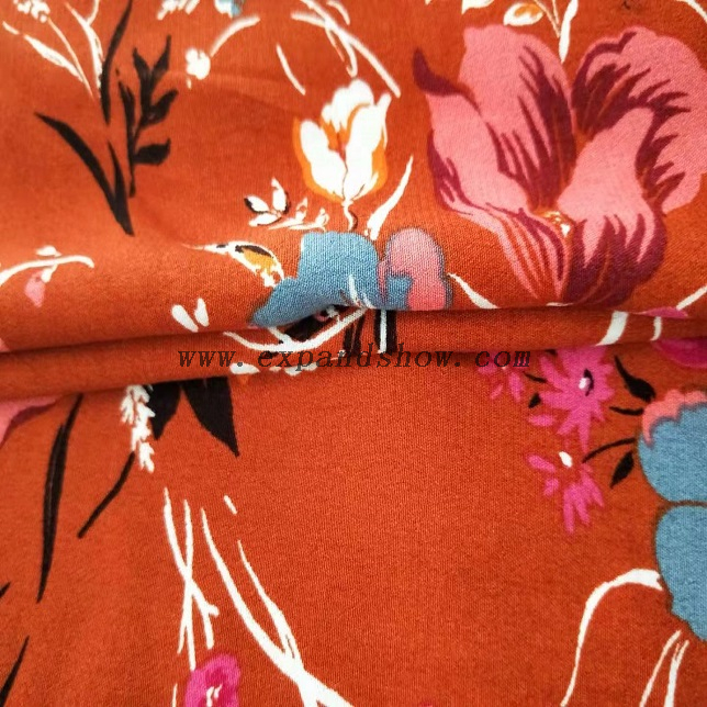 Fancy printed women dresses fabric FULI crepe fabric 