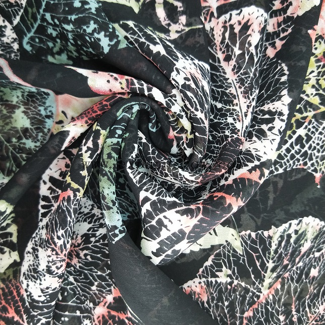 Fancy printed women dresses fabric polyester 75D chiffon fabric 