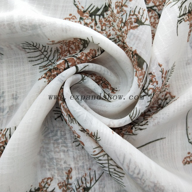 Fancy women dresses fabric polyester chiffon check printed 
