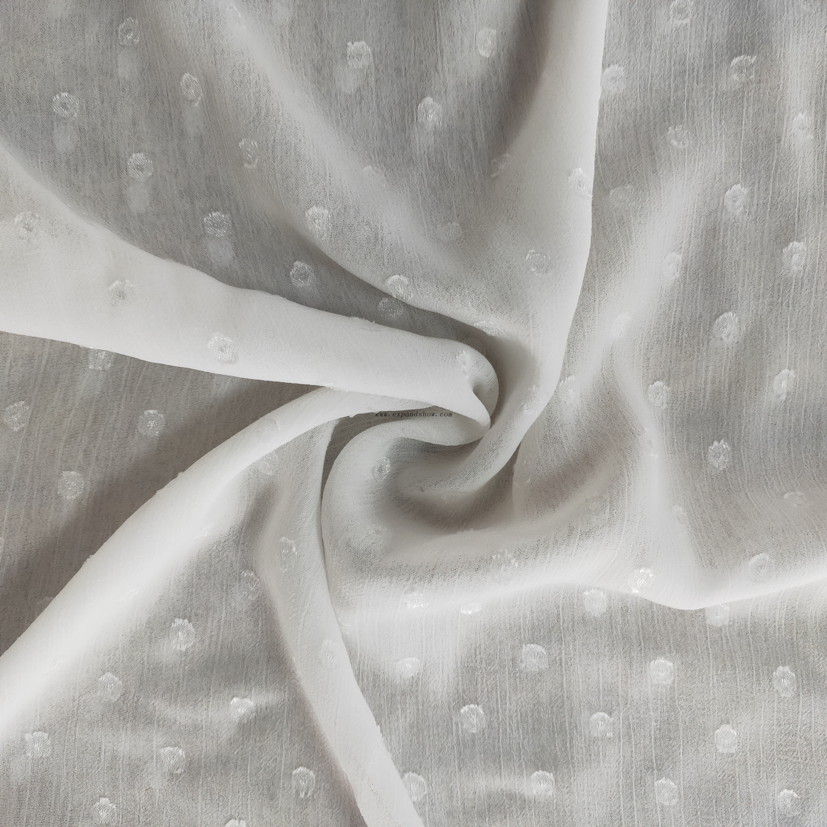 Fancy women dresses fabric polyester chiffon crinkle jacquard dyed 
