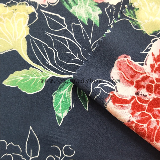 fancy women dresses fabric polyester full way stretch printed 