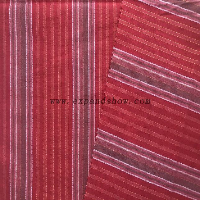 Fancy women dresses fabric cotton yarn dyed with lurex fabric 