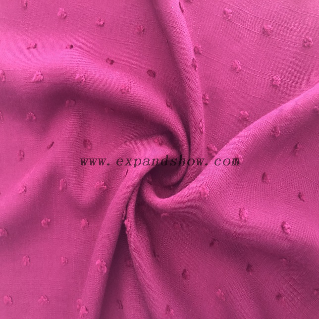 Fancy women dresses fabric rayon slub jacquard fabric dyed 